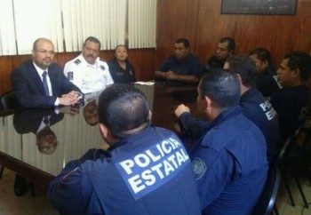 titular SSP reunión con policías