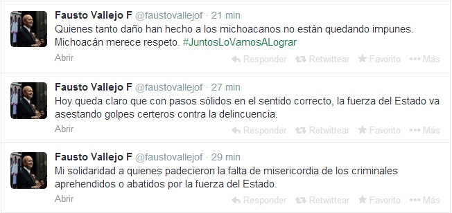 tuits Fausto Vallejo muerte El Chayo