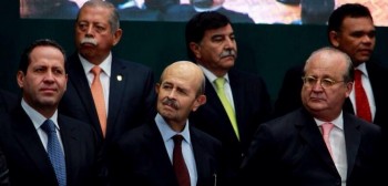 Fausto Vallejo con Eruviel Ávila y Graco Ramírez