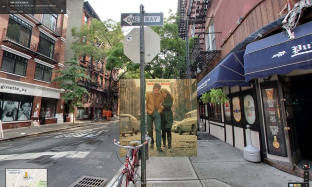Google Street View portada de The Freewheelin' Bob Dylan de Bob Dylan