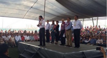 Osorio Chong con Fausto Vallejo evento en Morelia
