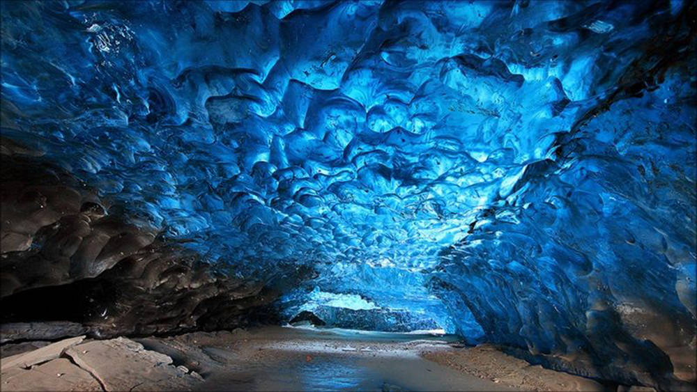 Skaftafell, cueva de hielo, en Islandia