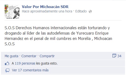 Valor Por Michoacán líder de autodefensas de Yurécuaro drogado y torturado