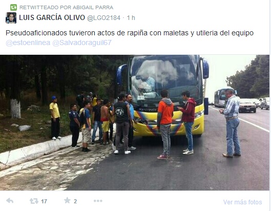 america aficionados rapiña autobus