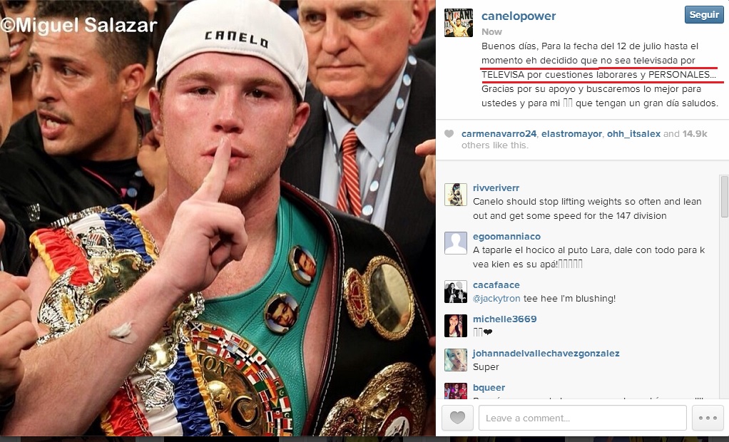 canelo alvarez rompe con televisa