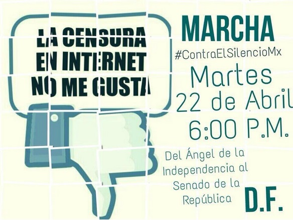 convocatoria marcha contra la censura en internet México