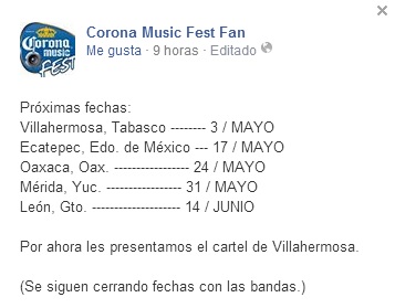 corona music fest nuevas fechas menos morelia