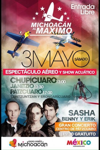 cártel Michoacán al Máxico concierto Sasha, Benny y Erick