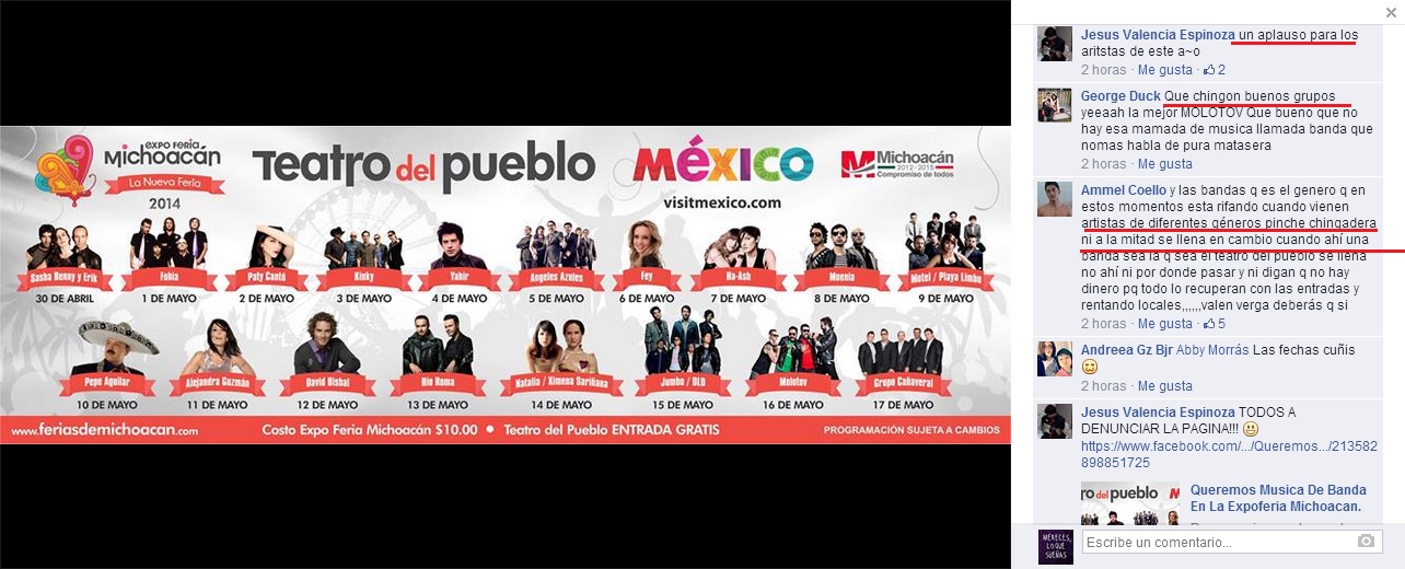 expo feria fb post oficial polémica