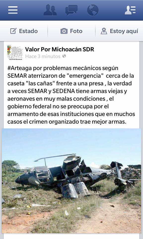 michoacan helicóptero caido 14 abril valorxmich