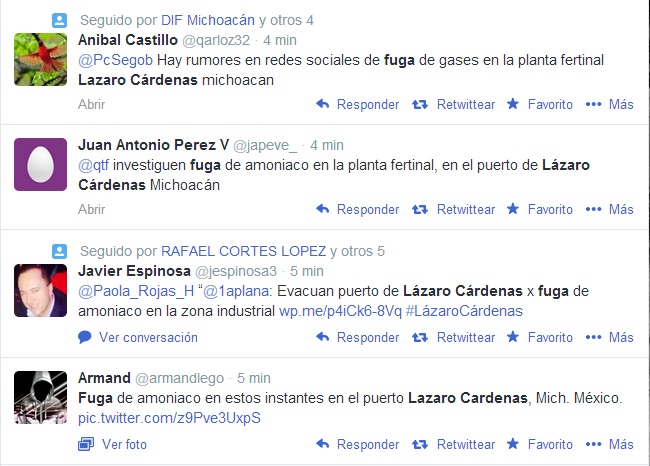 tuits fuga de amoníaco en Lázaro Cárdenas