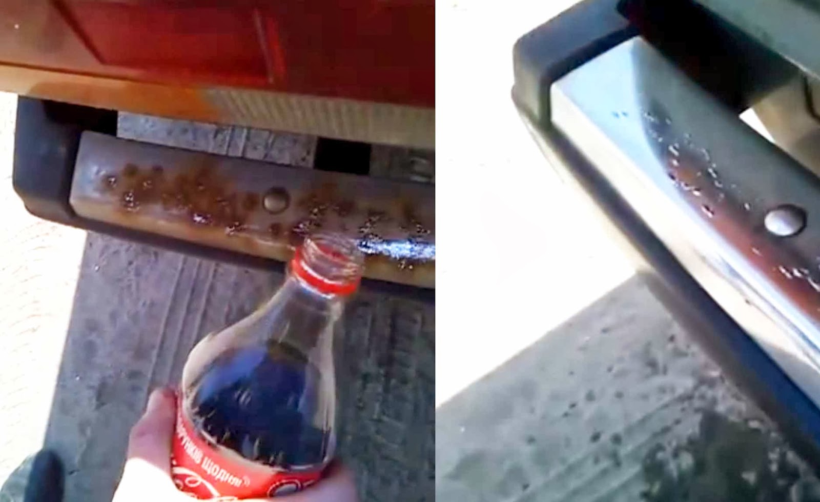 uso de Coca Cola para quitar el óxido del metal