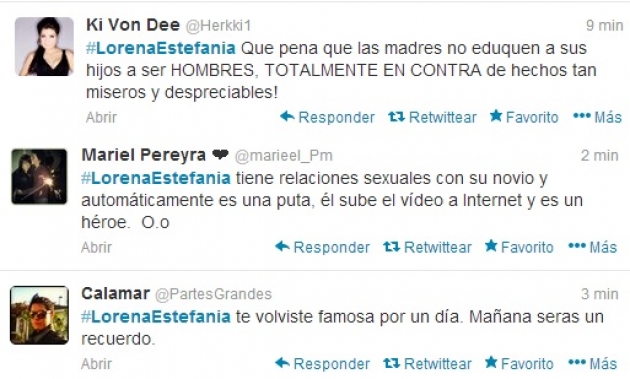 video sexual lorena estefania tuits