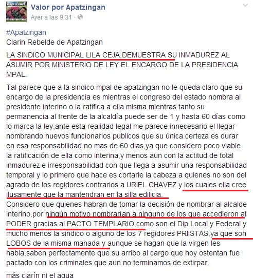 apatzingán regidora alcakldesa mafiosa valor x apatzingán fb