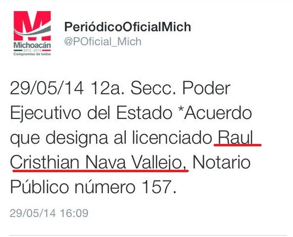 fausto vallejo notaria sobrino decreto oficial tw