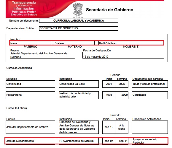 fausto vallejo sobrino notaria pública comprobante nomina segob