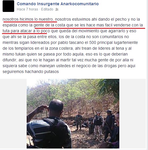la tuta captura gente costa vendida comandante anarcomunitario