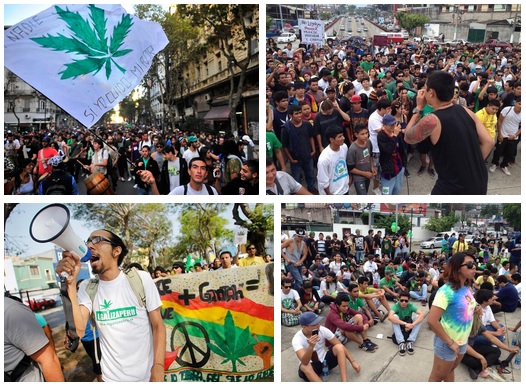 Manifestaciones pro marihuana en diversas partes de Latinoamérica este 3 de mayo