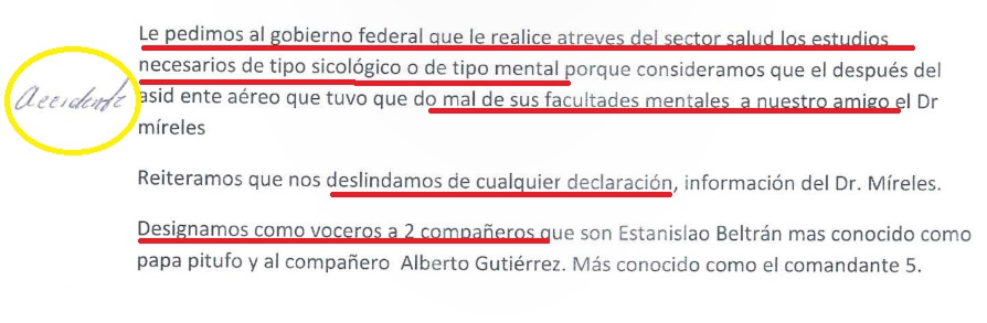 mireles documento expulsión fragmento loco