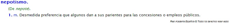 nepotismo rae definición