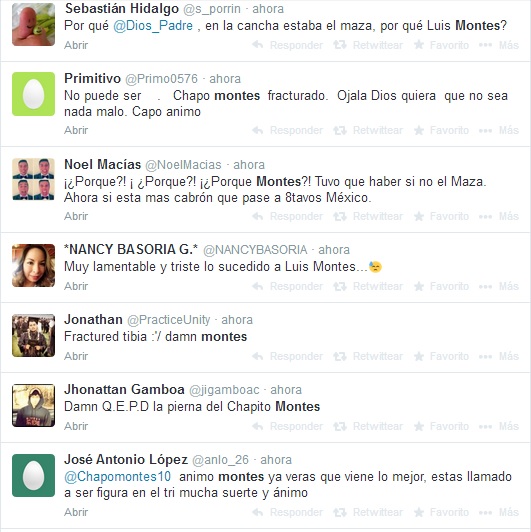 selección mexicana montes fractura tuits