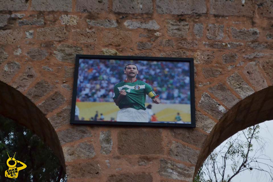 Rafa Márquez Exposición Mundialista en Acueducto Morelia