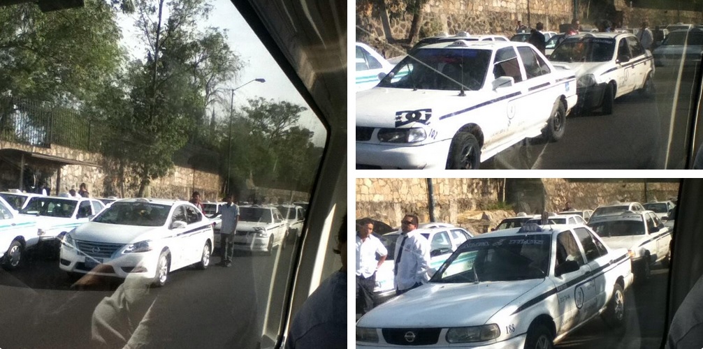 bloqueo taxis en Casa de Gobierno Morelia 2