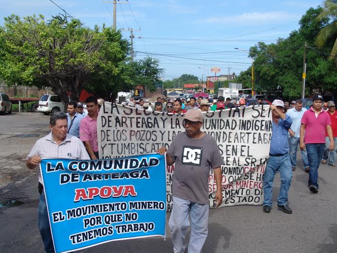 mineros se manifiestan en lázaro cárdenas2