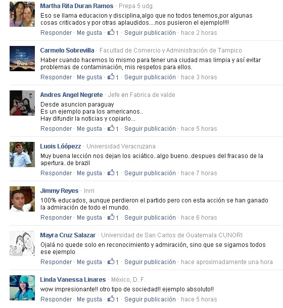 mundial aficionados japoneses reacciones fb