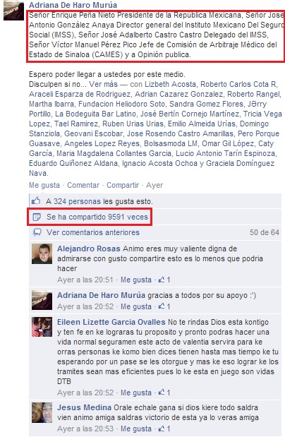 peña nieto carta facebookera chava imss