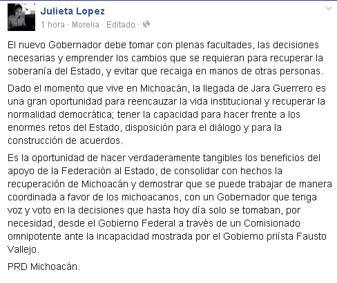 rector jara gobernador reflexión julieta prd