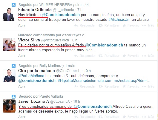 comisionado castillo cumple felicitacion politicos