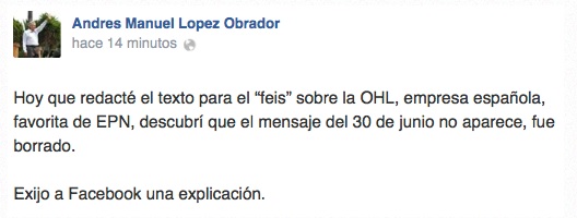 lopez obrador censura facebook