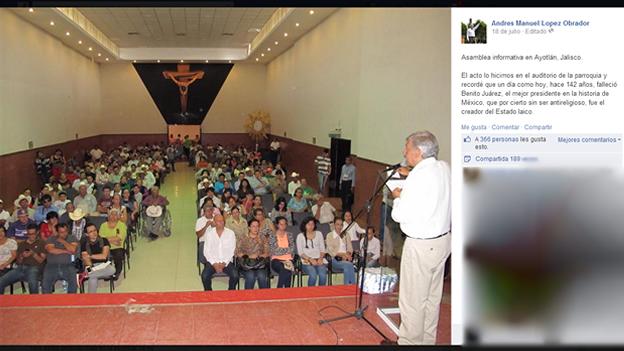 lopez obrador en una iglesia