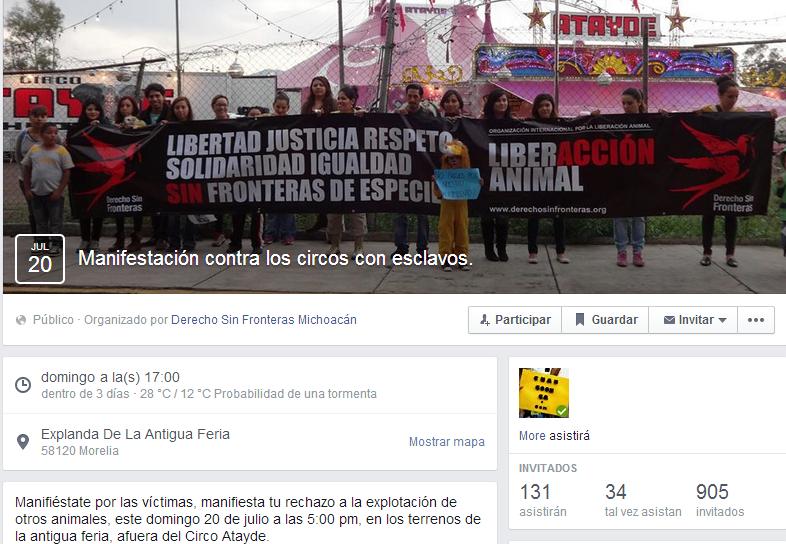 manifestación circo sin animales morelia