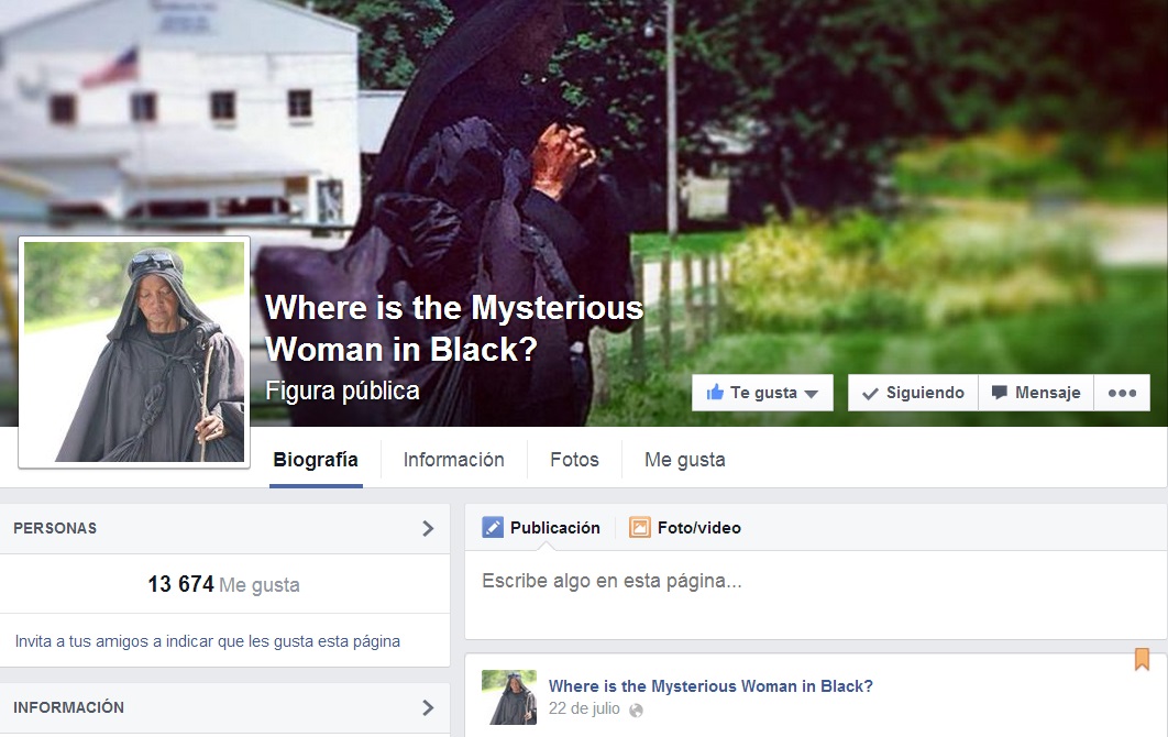perfil Facebook mujer de negro