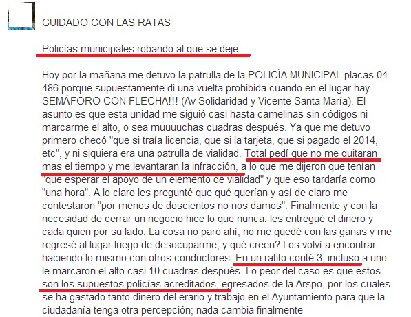 policia municipal extorsión patrulla gibrán post