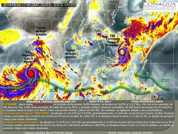 Huracán Marie Categoría 5 agosto 2014