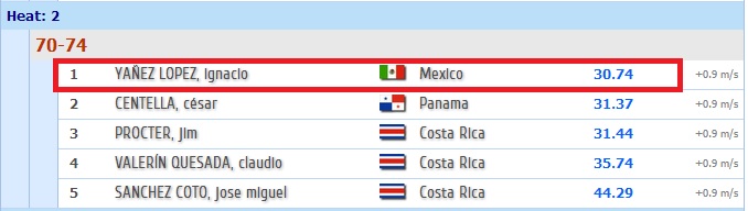 atleta mexicano master registro 200mts