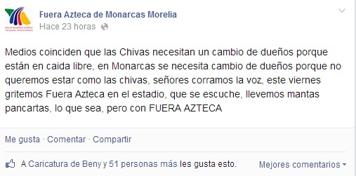 monarcas morelia fb fuera aztec post
