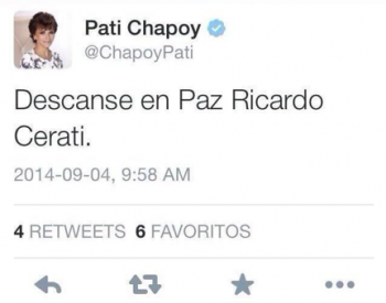 #MegaFail: Paty Chapoy Lamenta La Muerte De "Ricardo Cerati"