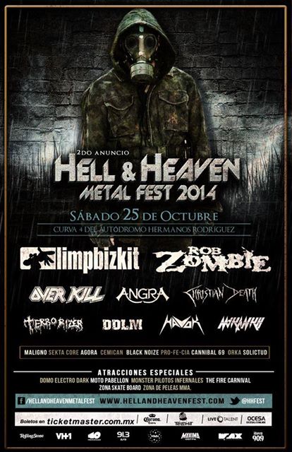 cartel 2 oficial Hell&Heaven Limp Bizkit y Rob Zombie