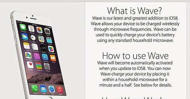 Las "instruccions" que circularon en la Web para "recargar" el iPhone 6 con un microondas..!
