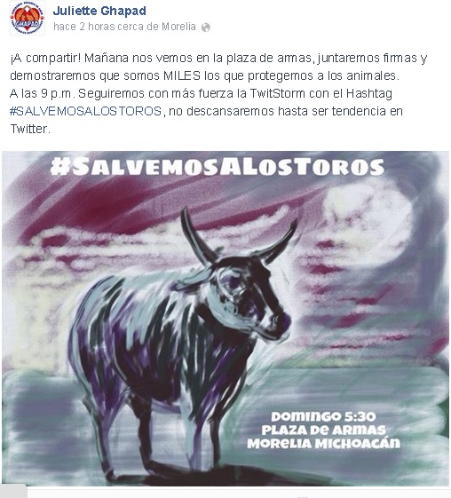 salvemos a los toros manifestación ghapad convocatoria