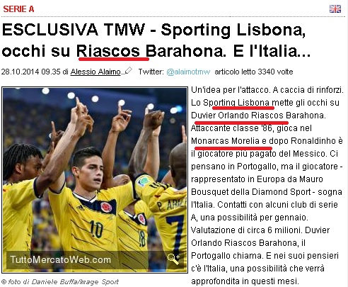 duvier riascos sporting lisboa web italia