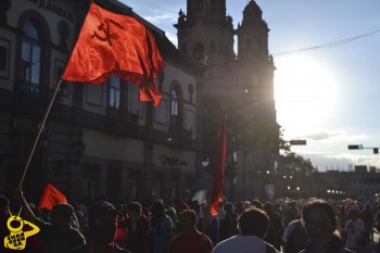 normalistas marcha centro Morelia