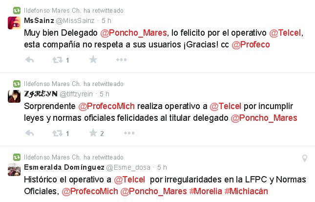 profeco operativos telmex tuits congrats
