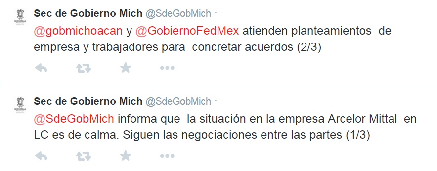 secretaría de gobierno atiende situación en ArcelorMittal
