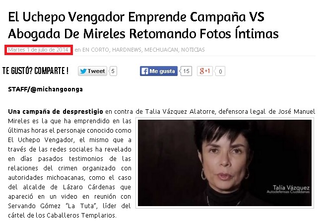 La publicación que molestó a Talía Vázquez.