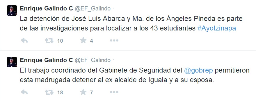 Enrique Galindo confirma detención de José Luis Abarca y esposa Twitter